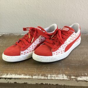 Hello Kitty X Puma Red Suede Sneakers Women's Size 7 Kawaii Streetwear Harajuku